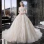 Flotte Ivory Brudekjoler 2019 Prinsesse Off-The-Shoulder Applikationsbroderi Med Blonder Blomsten Perle Beading Tassel Kort Ærme Halterneck Cathedral Train