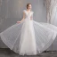 Schöne Ivory / Creme Strand Brautkleider / Hochzeitskleider 2019 A Linie Tiefer V-Ausschnitt Geflecktes Ärmellos Rückenfreies Lange