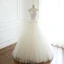 Élégant Ivoire Robe De Mariée 2019 Princesse Bretelles Spaghetti Perlage Paillettes Perle En Dentelle Fleur Sans Manches Dos Nu Longue