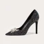 Scintillantes Noire Soirée Cristal Paillettes Escarpins 2021 Cuir 10 cm Talons Aiguilles À Bout Pointu Escarpins Talons Hauts