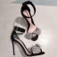 Charmant Noire Soirée Chaussures Femmes 2019 Cuir Bride Cheville Faux Diamant 10 cm Talons Aiguilles Peep Toes / Bout Ouvert Talons