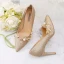 Sparkly Gold Wedding Shoes 2019 Leather Sequins Appliques Pearl 9 cm Stiletto Heels Pointed Toe Wedding Pumps