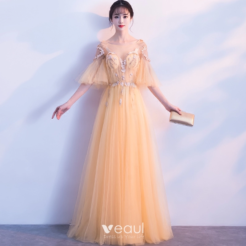 Appliques Pearls Scoop Evening Dress Appliques Pearls Scoop Evening Dress