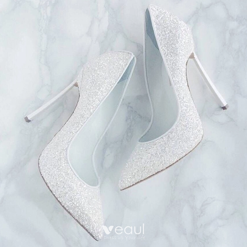 VIYAO White high Heels Luxury Women Glitter Rhinestone Thin Heels Bridal  Silver Heels Crystal Cinderella Wedding Shoes Plus Size (Color : Silver,  Size : 5) : Amazon.com.au: Clothing, Shoes & Accessories