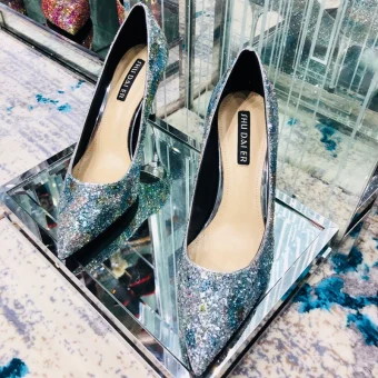 Charming Multi Colors Evening Party Pumps 2019 Sequins 8 Cm Stiletto Heels Pointed Toe Pumps