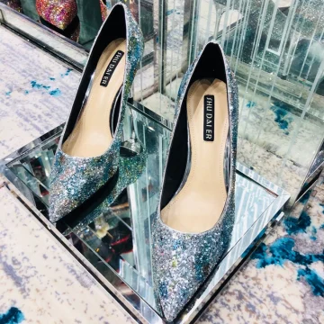 Sjarmerende Multi Farger Aften Pumps 2019 Paljetter 8 Cm Stiletthæler Spisse Pumps
