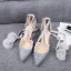 Chic / Belle Argenté Rendez-vous Chaussures Femmes 2019 Cuir Paillettes Bride Cheville 8 cm Talons Aiguilles À Bout Pointu Talons Hauts