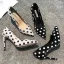Snygga / Fina Svarta Casual Pumps 2019 Läder Prickig 10 cm Stilettklackar Spetsiga Pumps