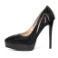 Chic / Beautiful Gold See-through Evening Party Pumps 2019 Leather Rhinestone 12 cm Stiletto Heels Pointed Toe Pumps