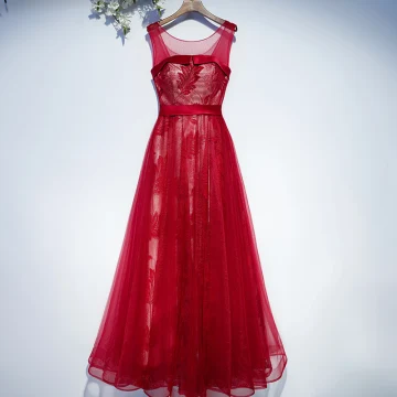 Chic Beautiful White Formal Dresses Evening Dresses 2017 Lace Flower Sash Sleeveless Floor Length Long A Line Princess Scoop Neck