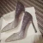 Charmant Dégradé De Couleur Argenté Chaussure De Mariée 2019 Paillettes 10 cm Talons Aiguilles À Bout Pointu Mariage Escarpins
