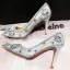 Chic / Beautiful Silver Wedding Shoes 2019 Crystal Rhinestone 9 cm Stiletto Heels Pointed Toe Wedding Pumps