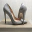 Simple Gris Bureau Escarpins 2019 Polyester Motif Peau De Serpent 12 cm Talons Aiguilles À Bout Pointu Escarpins