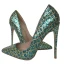 Glitzernden Jägergrün Abend Pumps 2019 Leder Pailletten 12 cm Stilettos Spitzschuh Pumps
