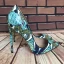Fine Jadegrønn Casual Pumps 2019 Slangeskinn Print 12 cm Stiletthæler Spisse Pumps
