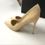 Simple Beige Désinvolte Escarpins 2019 Cuir Motif Peau De Serpent 10 cm Talons Aiguilles À Bout Pointu Escarpins