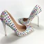 Chic / Beautiful White Casual Pumps 2019 Leather Multi-Colors Rivet 12 cm Stiletto Heels Pointed Toe Pumps