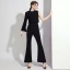 Fashion Black Jumpsuit Evening Dresses  2021 Scoop Neck Backless Formal Dresses