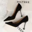 Affordable Black Office Pumps 2019 Suede 9 cm Stiletto Heels Pointed Toe Pumps