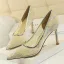 Fine Sølv Blonder Aften Pumps 2019 8 cm Stiletthæler Spisse Pumps
