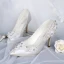 Luxury / Gorgeous White Wedding Shoes 2019 Leather Appliques Pearl Rhinestone 8 cm Stiletto Heels Pointed Toe Wedding Pumps