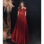 Chic / Belle Bordeaux Satin Robe De Bal 2021 Princesse De l'épaule Manches Courtes Dos Nu Longue Robe De Ceremonie
