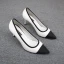 Chic / Beautiful Black White Casual Pumps 2019 Leather 7 cm Stiletto Heels Pointed Toe Pumps