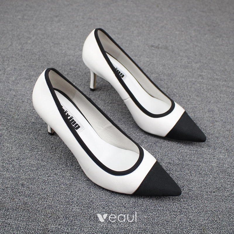 Pumps black and white best sale