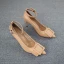 Fine Khaki Casual Damesko 2019 Lær Ankelstropp Spenne 7 cm Stiletthæler Spisse Pumps