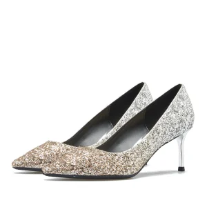 Scintillantes Argenté Soirée Escarpins 2019 Cuir Paillettes 6 Cm Talons Aiguilles À Bout Pointu Escarpins