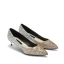 Schöne Silber Abend Pumps 2019 Leder Pailletten 4 cm Stilettos Spitzschuh Low Heel Pumps