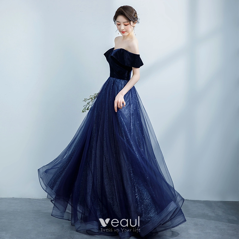 Long Light Blue Prom Dress with Pocket – misaislestyle