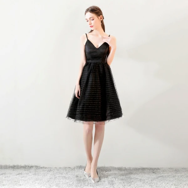 Modest / Simple Glitter Black Gold Homecoming Graduation Dresses 2018 A-Line / Princess Spaghetti Straps Backless Sleeveless Short Prom Dresses Modest / Simple Glitter Black Gold Homecoming Graduation Dresses 2018 A-Line / Princess Spaghetti Straps Backless Sleeveless Short Prom Dresses