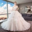 Schöne Ivory / Creme Brautkleider / Hochzeitskleider 2019 A Linie Spaghettiträger Perlenstickerei Spitze Blumen Ärmellos Rückenfreies Fallende Rüsche Kathedrale Schleppe