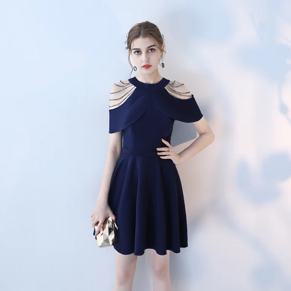short royal blue graduation dresses Short V Neck Royal Blue Lace Prom Dresses, Short Royal Blue Lace Gradu –  Eip Collection main image 0