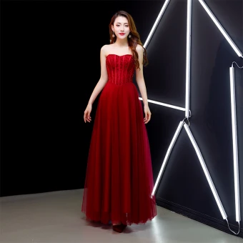 Chic Belle Bordeaux Robe De Bal 2019 Princesse Bretelles Spaghetti Daim Noeud Sans Manches Dos Nu Longue Robe De Ceremonie