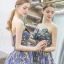 Modern / Fashion Gradient-Color Prom Dresses 2019 A-Line / Princess Strapless Sleeveless Backless Floor-Length / Long Prom Formal Dresses