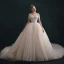 Luxury / Gorgeous Ivory Wedding Dresses 2021 Ball Gown Off-The-Shoulder Beading Lace Flower Short Sleeve Backless Royal Train Wedding