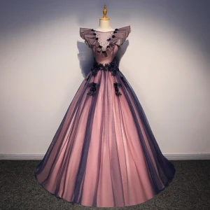Elegant Purple Prom Dresses 2019 A Line Princess Square Neckline Pearl Appliques Lace Flower Sleeveless Backless Floor Length Long Formal Dresses