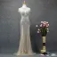 Luxury / Gorgeous Silver Evening Dresses  2019 Trumpet / Mermaid Scoop Neck Handmade  Beading Crystal Short Sleeve Sweep Train Formal Dresses
