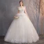 Abordable Ivoire Robe De Mariée 2019 Robe Boule Bustier Perlage Paillettes En Dentelle Fleur Sans Manches Dos Nu Longue