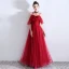 Chic / Beautiful Burgundy Evening Dresses  2019 A-Line / Princess Spaghetti Straps Beading Crystal Sleeveless Backless Floor-Length / Long Evening Party Formal Dresses
