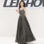 Charmant Noire Robe De Soirée 2019 Princesse Bretelles Spaghetti Étoile Paillettes Sans Manches Dos Nu Longue Robe De Ceremonie