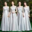 Simple Gris Robe Demoiselle D'honneur 2021 Princesse Encolure Dégagée 1/2 Manches Dos Nu Longue Robe Pour Mariage