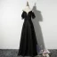 Chic / Beautiful Black Evening Dresses  2019 A-Line / Princess Spaghetti Straps Short Sleeve Backless Floor-Length / Long Formal Dresses