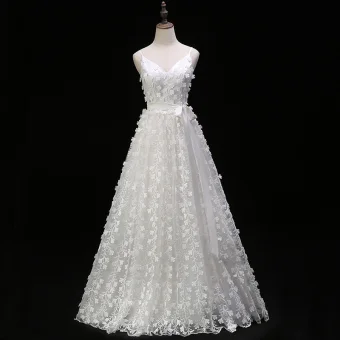 Chic Belle Ivoire Robe De Soirée 2019 Princesse Bretelles Spaghetti Appliques En Dentelle Noeud Sans Manches Dos Nu Longue Robe De Ceremonie