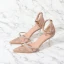 Sexy Beige Cocktail Party Rhinestone Womens Sandals 2021 Ankle Strap 7 cm Stiletto Heels Open / Peep Toe Sandals High Heels