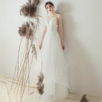 Simple Ivoire Robe De Mariée 2019 Princesse Bretelles Spaghetti Sans Manches Dos Nu Longue