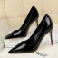 Enkel Svart Kontor Pumps 2019 Patent Lær 9 cm Stiletthæler Spisse Pumps