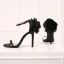 Chic / Beautiful Black Evening Party Womens Sandals 2019 Leather Ankle Strap Flower 10 cm Stiletto Heels Open / Peep Toe Sandals